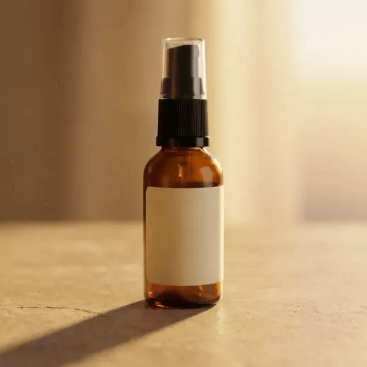An AI product video clip generated from a still AI product photo, camera pushing slowly toward the bottle
