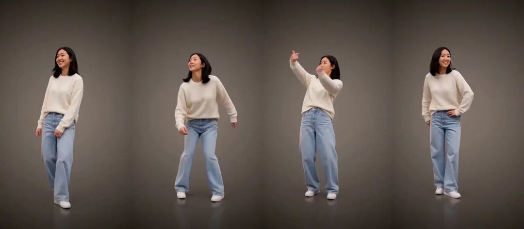 Four moves from the Jean Phil dance: the lean, the loose shuffle, the raised hand, hands on hips
