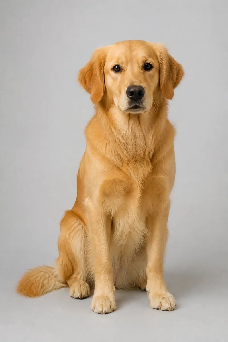 The AI golden retriever reference photo used for the dog hologram example, with clear facial and body features