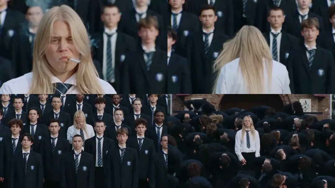 The four stages of the Storm trend: the close-up, the walk into the crowd, standing still in the middle, and the whole crowd bowing around the lead