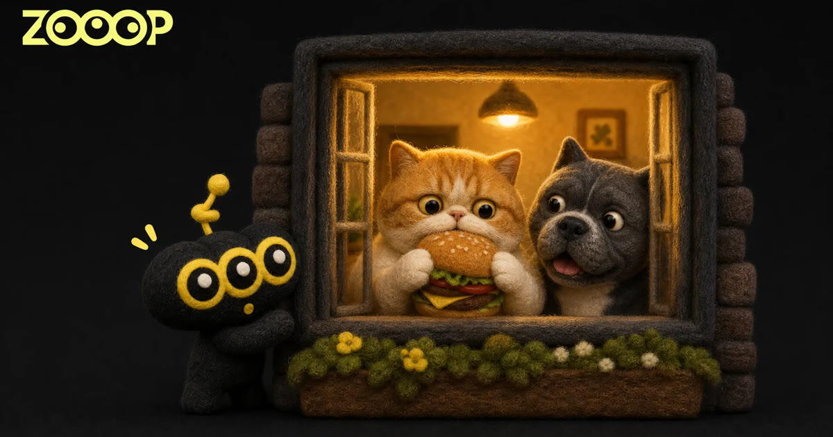 Make a Funny AI Cat Video: Caught Eating a Burger at the Window