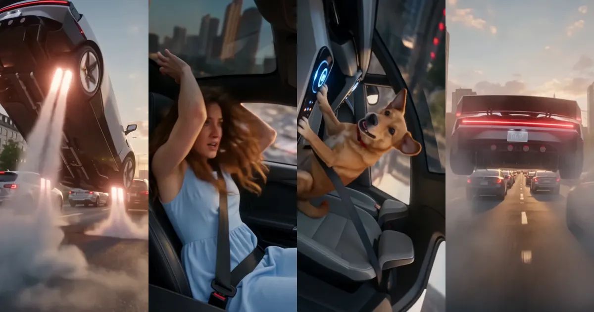 Flying Tesla Roadster AI: Make Your Own Fly-Out-of-Traffic Video From One Photo